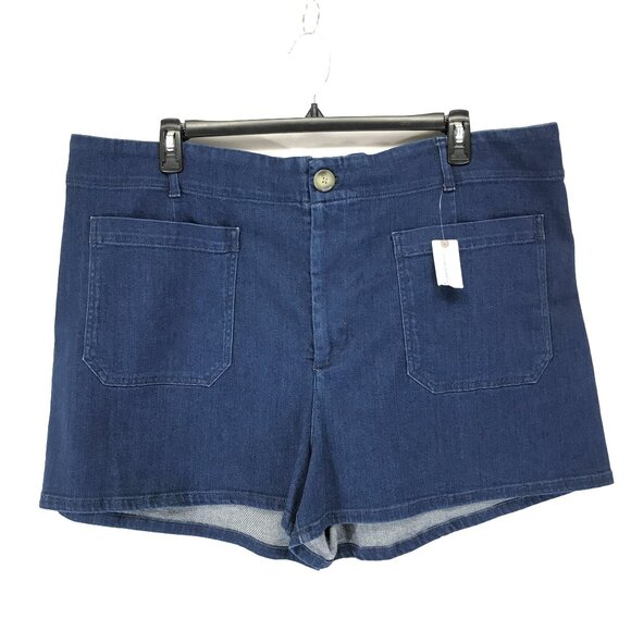 NEW Maeve x Anthro The Colette High Rise Stretch Denim Shorts Women's Plus 24W - Picture 1 of 11